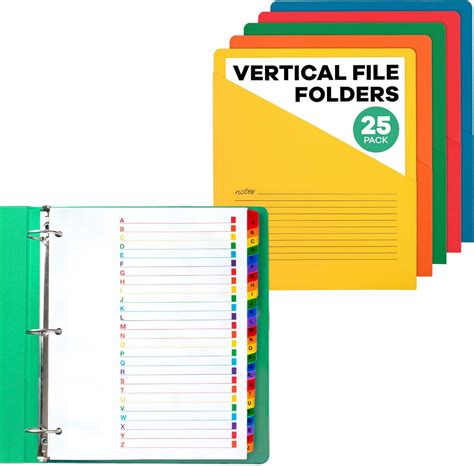 Amazon.com : Vertical File Folder (25 Pack) and Alphabet Binder ...