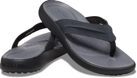 crocs mens yukon vista ii lr flip flops   black allingtons