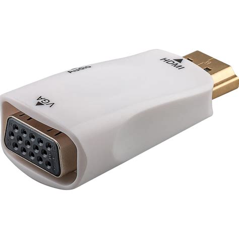 Goobay Kompakter HDMI™/VGA Adapter inkl. Audio, vergoldet, Weiß - HDM ...