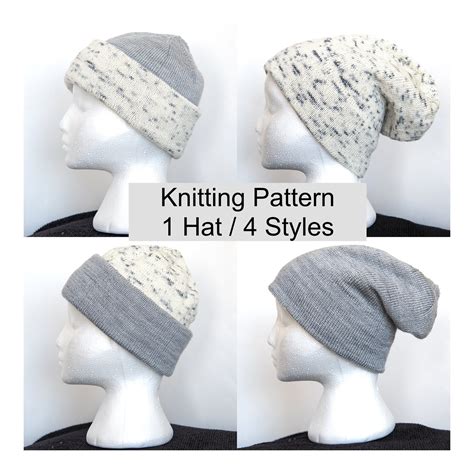 Knitting Pattern, Reversible Toque, Adult Size, Adult Knitting Pattern ...