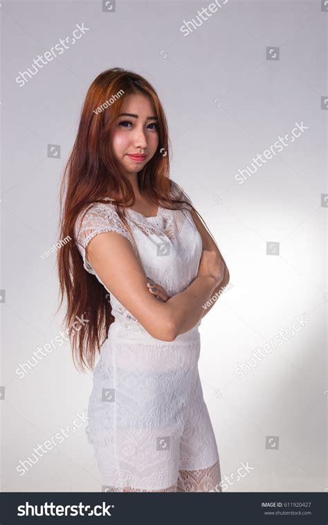 Sexy Asian Woman White Lingerie On Stock Photo 611920427 Shutterstock