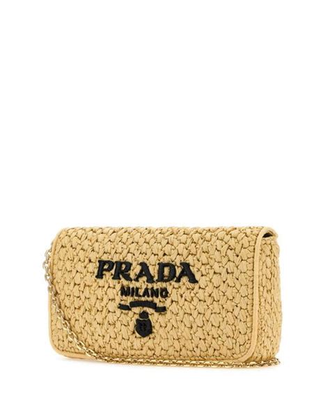 Prada Raffia Crossbody Bag In Metallic Lyst