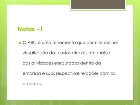 Custeio Baseado Em Atividades Abc PPT