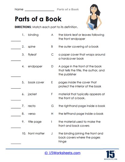 printable parts   book worksheet