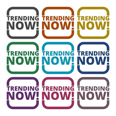 Trending now icons set stock vector. Illustration of header - 120235915