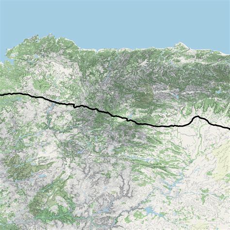 The Camino De Santiago Trail Map Poster, Way of the Franks - Way of