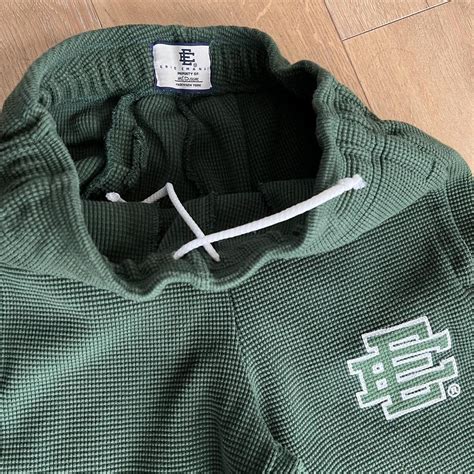 Eric Emanuel Ee” Logo Waffle Knit Sweats In Forest Depop