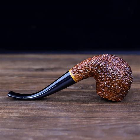 Bent Carved Type Briarwood Tobacco Pipe - MUXIANG Pipe Shop