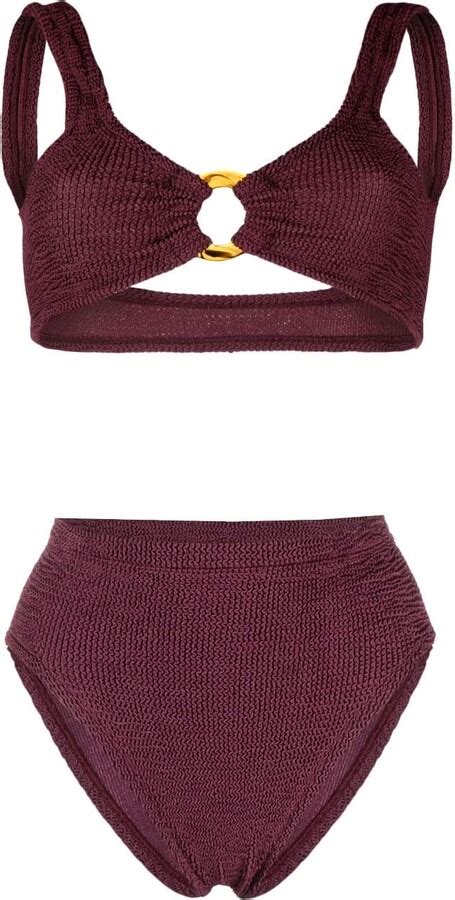 Hunza G Nadine Ring Detailed Bikini Set Shopstyle Two Piece Swimsuits