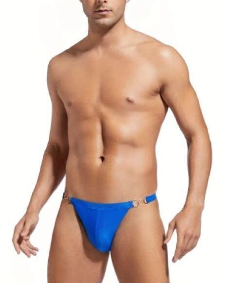 New Men S Sexy Blue Buckle Low Rise Style Bikini Swim Brief Gay Interest EBay