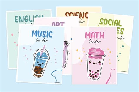 Free Printable Boba School Binder Covers Favorite Printables