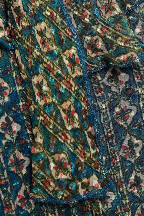 ANTIK BATIK Malo pussy bow tiered printed fil coupé silk blend mini dress THE OUTNET