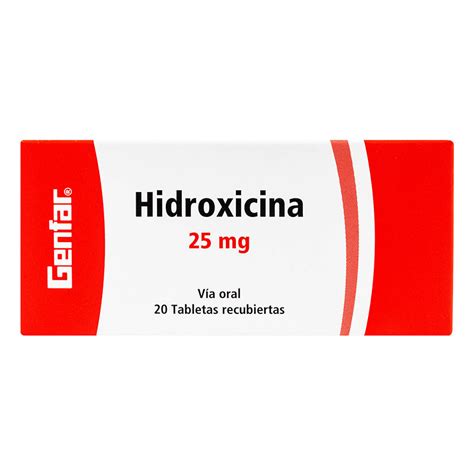 HIDROXICINA 25 MG GF 20 TAB Drogas Exito