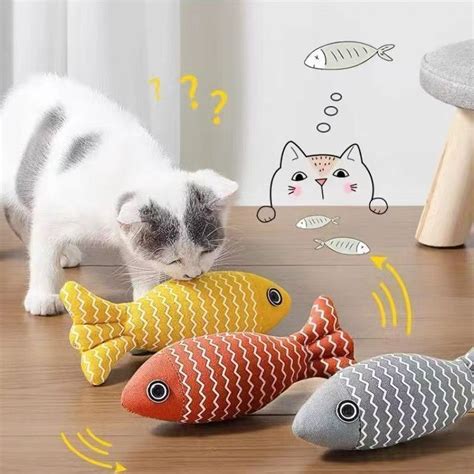 Игрушка для кошек рыба с кошачьей мятой интерактивная дразнилка для ...