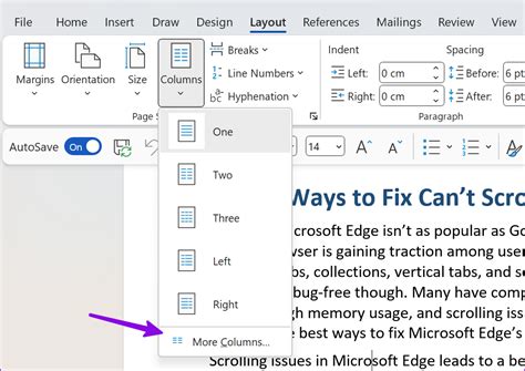 Cómo crear columnas en Microsoft Word