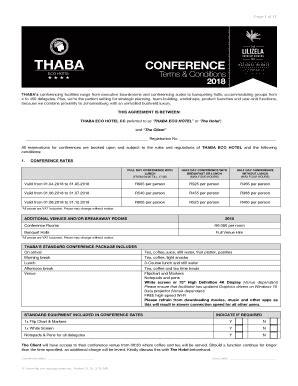 Fillable Online T C S Conference April Thabahotel Co Za Fax