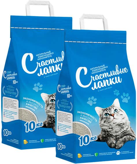 Счастливые лапки Наполнитель Глиняный Комкующийся 20000г. - купить с ...
