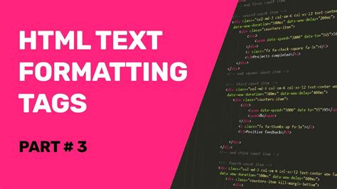 Html Text Formatting Tags Tutorials Html Tutorial For Beginners