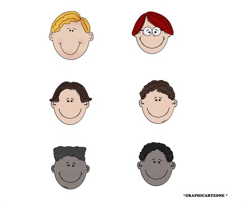 Cartoon Face Svg Cartoon Faces Clipart Vector Pack People Clipart