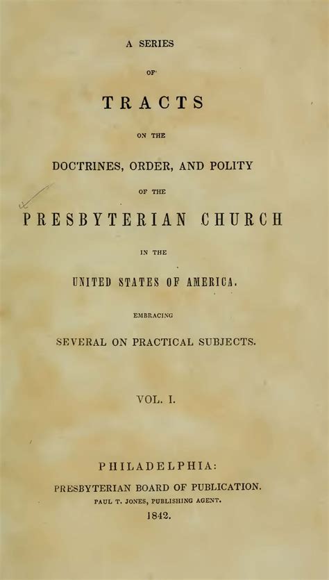 A Series of Tracts on the Doctrines, Order, and Polity of the