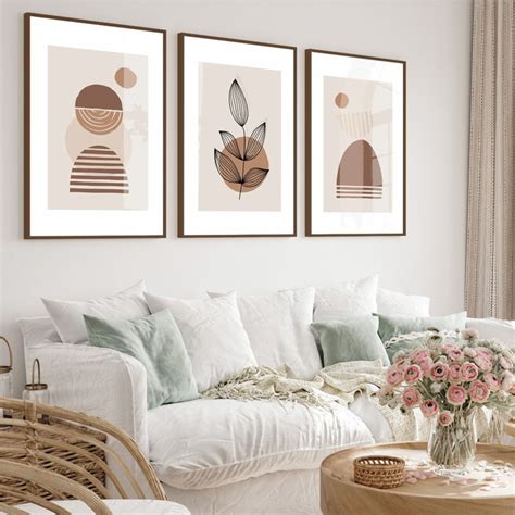 Kit Quadros Geom Trico Nude Moderno Molduras E Vidro Elo