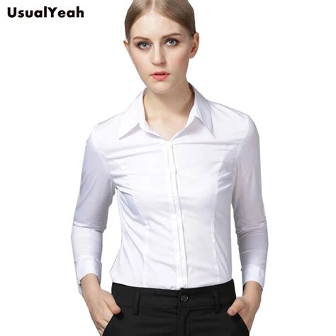 New 2018 Women Body Shirt Slim Fit Turn down Collar Formal Long Sleeve ...