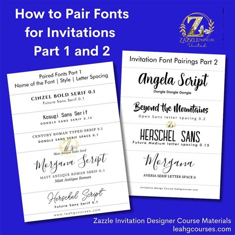 Font Pairings for Invitations Part 2 by LeahG | Zazzle | Font pairing ...