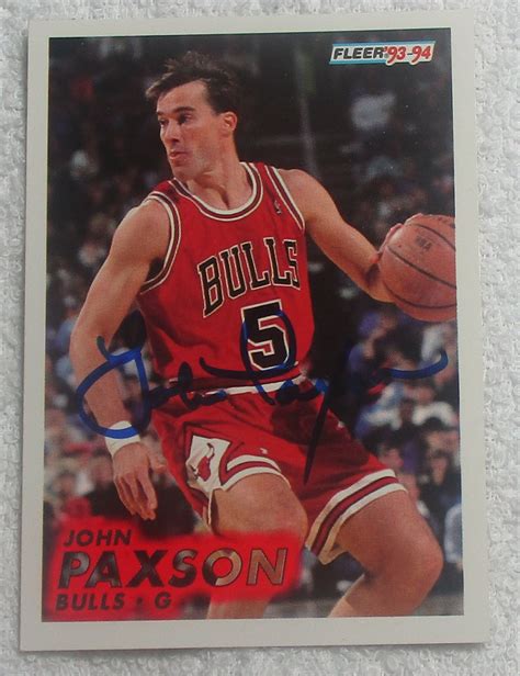 John Paxson Autographed Card Bulls No COA