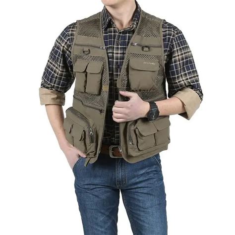 Gilet Cameraman T Hommes Reporter Gilet Multi Poches Sans Manches