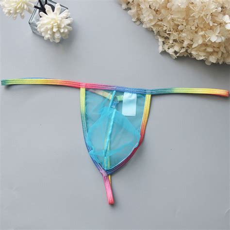 Men S Pouch Low Waist Briefs Thong Underwear Panties Mesh Lingerie Thin Strap Ebay