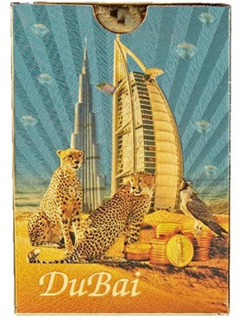 Burj Khalifa Burj Al Arab Waterproof Gold Foil Plated Playing Cards