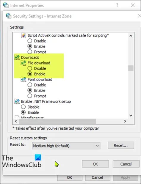 Your Current Security Settings Do Not Allow This File To Be Downloaded
