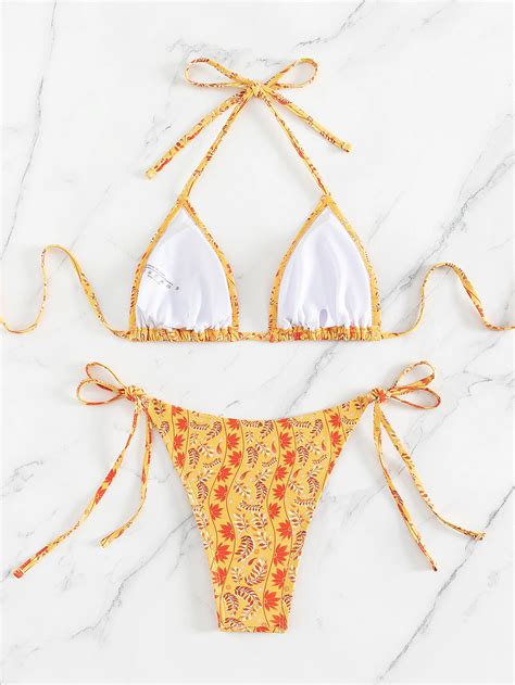 New Print Lace Up Backless Swimsuit Beachwear Luxury Thong Swimwear Micro Bikini Buy