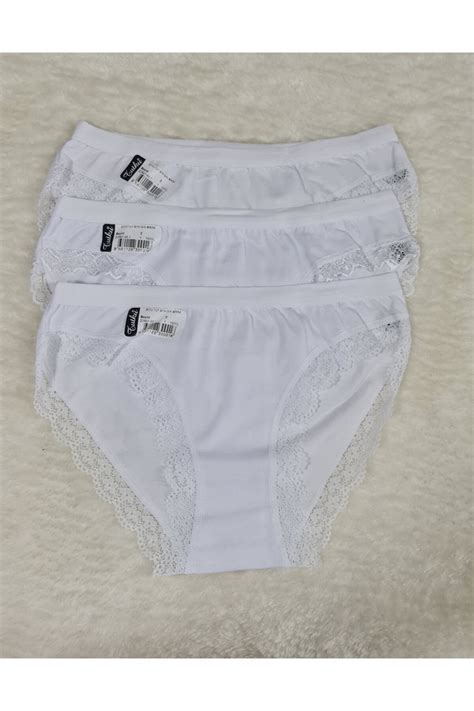 Tutku lü Paket Beyaz Paça Dantelli Işık Bikini Külot Fiyatı Yorumları Trendyol