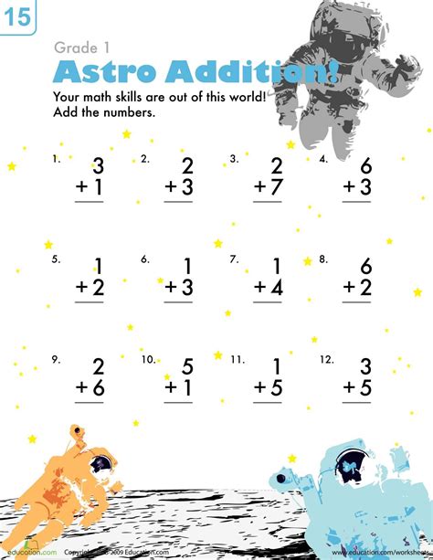 Rocket Math Addition Worksheets