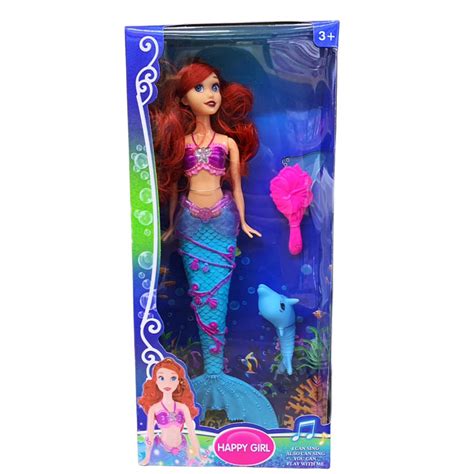 Boneca De Sereia Tipo Barbie Princesa Luz E Som Coroa Espelho