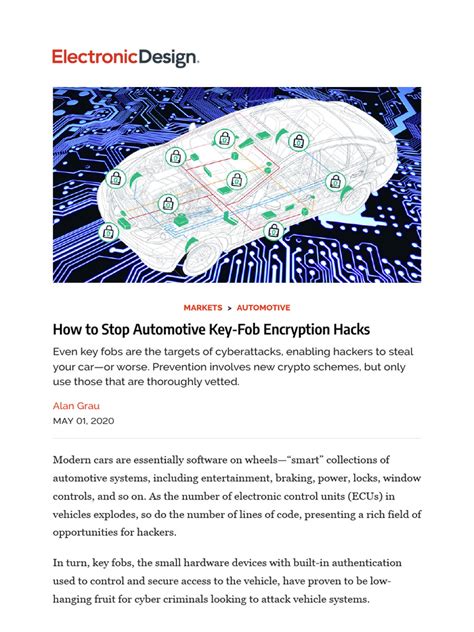 How to Stop Automotive Key-Fob Encryption Hacks _ Electronic Design | PDF