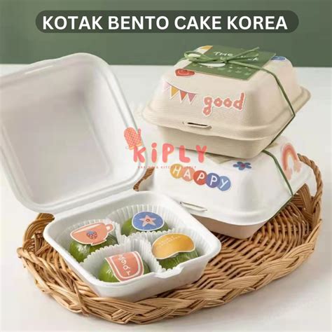 Jual Kotak Bento Cake Korea Bagasse Korean Lunch Box Bento Box Kotak