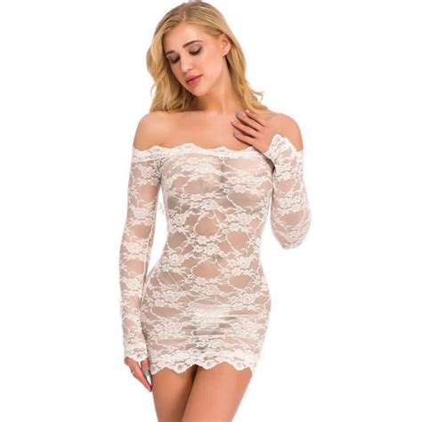 Nuisette DEMEUBLE Sexy Femme Lingerie Babydoll Pyjama Col V