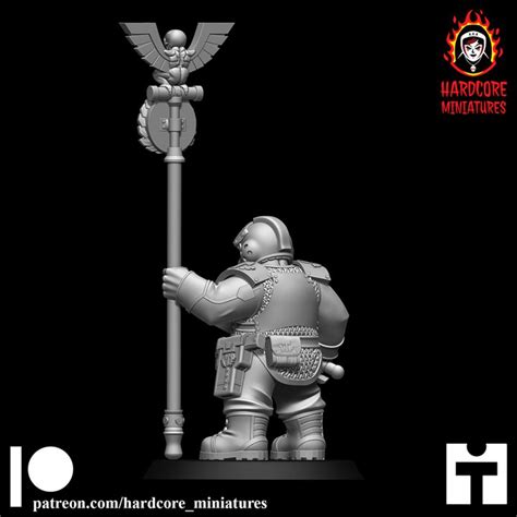 D Printable Space Dwarf Standard Bearer Modular Set By Hardcore Miniatures
