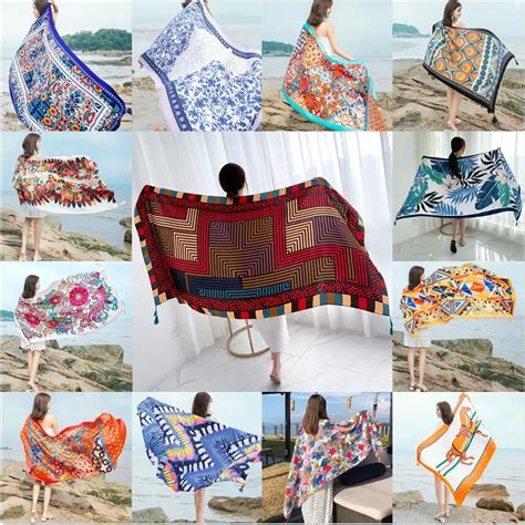 X Cm Printing Process Twill Summer Suncare Beach Dress Bikini Sarong Wrap Scarf Women