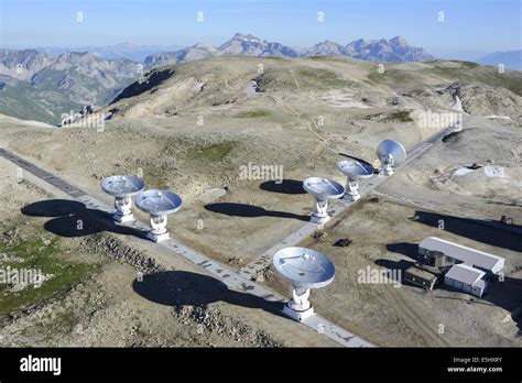 plateau de bure observatory interferometer  aerial view stock