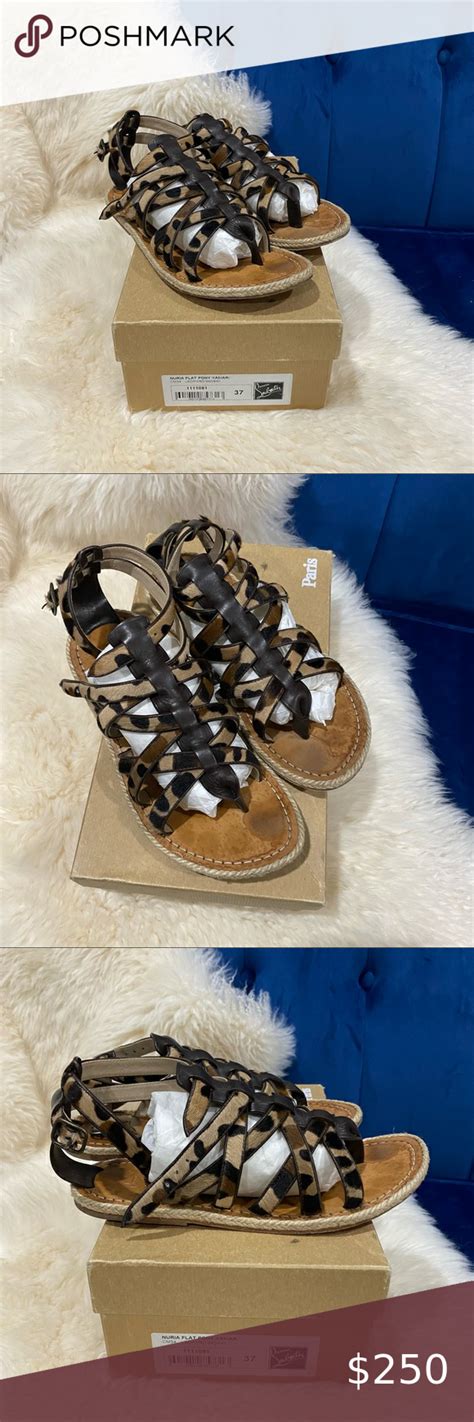 Christian Louboutin Nuria Flat Pony Leopard Gladiator Sandals