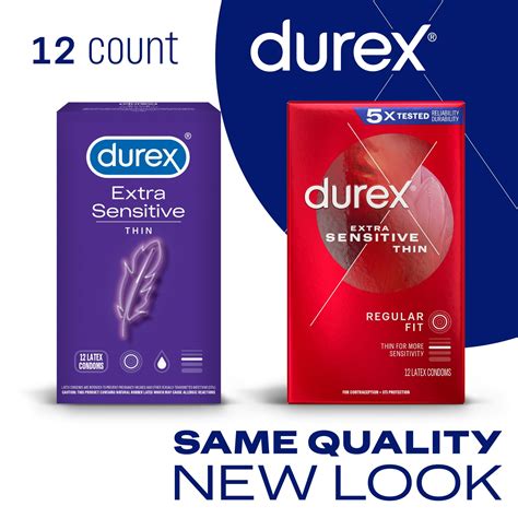 Durex Extra Sensitive Lubricated Ultra Thin Premium Condoms, Regular