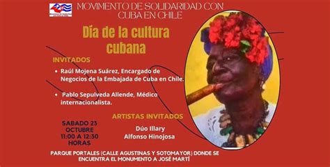 Día de la cultura cubana en Chile lo celebraremos el 23 de octubre a