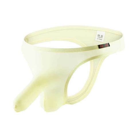 Longjiang Mens Sexy Ice Silk Underwear String Thong Bikini Elephant