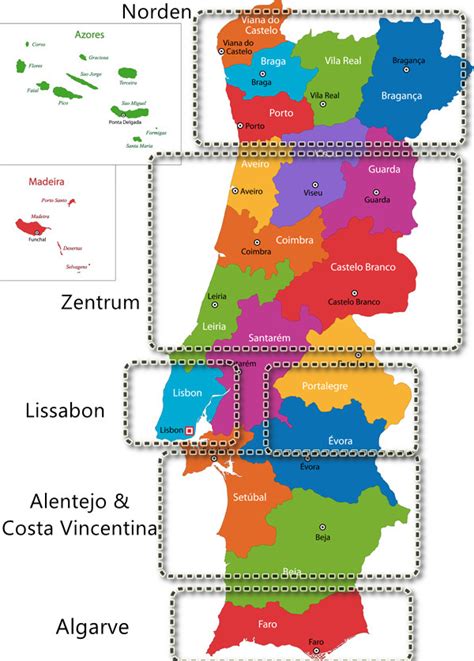 map  portugal    districts   glance