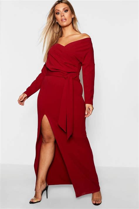 Plus Off The Shoulder Wrap Dress Boohoo