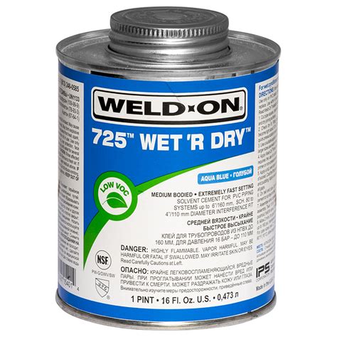 Клей 725™ Wet 'R Dry™ • Быстросохнущий клей для труб из ПВХ до 160 мм ...