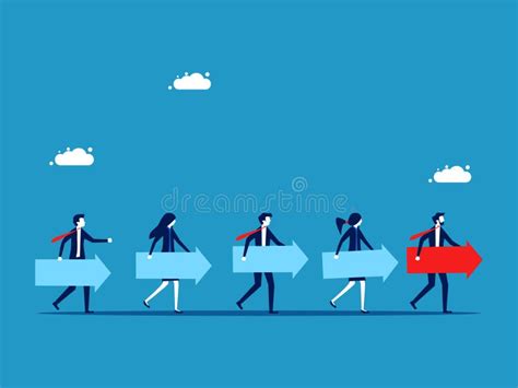 Business Leadership Business Team Holding Arrow Pointing Forward Stock